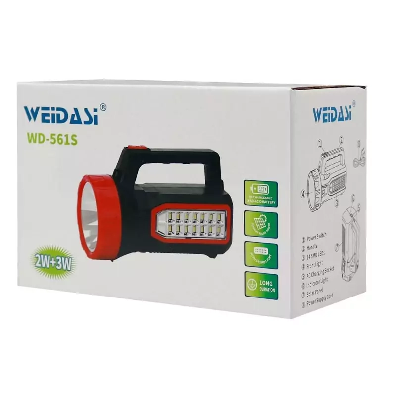 چراغ قوه خورشیدی شارژی ویداسی 561S - اصلی وارداتی
